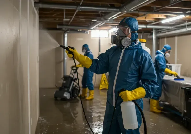 Basement Sanitization and Antimicrobial Treatment process in Lewiston, MI